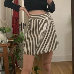 Oak and Fort Black and White Striped Mini Skirt